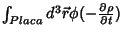 $\int_{Placa}d^3\vec{r}\phi
(-\frac{\partial\rho}{\partial t})$