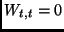 $W_{t,t}=0$