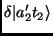 $\displaystyle \delta \vert a^\prime_2 t_2 \rangle$