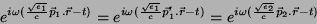 \begin{displaymath}
e^{i\omega(\frac{\sqrt{\epsilon_1}}{c}\vec{p}_1.\vec{r}-t)}=...
...=
e^{i\omega(\frac{\sqrt{\epsilon_2}}{c}\vec{p}_2.\vec{r}-t)}
\end{displaymath}