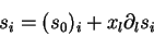 \begin{displaymath}
s_i = (s_0)_i +x_l \partial_l s_i
\end{displaymath}