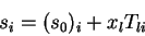 \begin{displaymath}
s_i = (s_0)_i + x_l T_{li}
\end{displaymath}