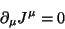 \begin{displaymath}
\partial_\mu J^\mu=0
\end{displaymath}