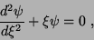 \begin{displaymath}
\frac{d^2\psi}{d\xi^2}+\xi\psi=0 \; ,
\end{displaymath}