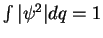 $\int \vert\psi^2\vert dq =1$