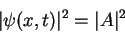 \begin{displaymath}
\vert\psi(x,t)\vert^2 = \vert A\vert^2
\end{displaymath}