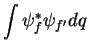 $\displaystyle \int \psi_f^* \psi_{f^{\prime}} dq$