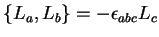 $\{L_a,L_b\}=-\epsilon_{abc}L_c$