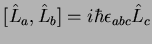 $[\hat{L}_a,\hat{L}_b]=
i\hbar\epsilon_{abc} \hat{L}_c$