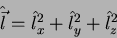 \begin{displaymath}
\hat{\vec{l}}=\hat{l}_x^2+\hat{l}_y^2+\hat{l}_z^2
\end{displaymath}