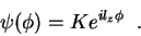 \begin{displaymath}
\psi(\phi)=Ke^{il_z \phi}\;\;.
\end{displaymath}