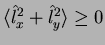 $\langle \hat{l}_x^2+\hat{l}_y^2 \rangle
\geq 0$