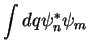 $\displaystyle \int dq \psi_n^* \psi_m$