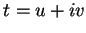 $t=u+iv$