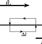 \begin{pspicture}(0,0)(6,4)
\psline[linewidth=2pt](0,0)(6,0)(6,2)(0,2)(0,0)
\psl...
...}
\uput[0](4.2,0.7){$\vec{H}_{0}$}
\uput[0](2.7,1.3){$\Delta l$}
\end{pspicture}