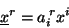 \begin{displaymath}\
\underline{x}^r=a_i^{\;r}x^i
\end{displaymath}