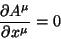 \begin{displaymath}\
\frac{\partial A^{\mu}}{\partial x^{\mu}}=0
\end{displaymath}