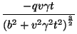 $\displaystyle \frac{-qv\gamma t}{\left(b^2+v^2\gamma^2 t^2\right)^{\frac{3}{2}}}$