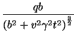 $\displaystyle \frac{qb}{\left(b^2+v^2\gamma^2 t^2\right)^{\frac{3}{2}}}$