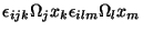 $\displaystyle \epsilon_{ijk}\Omega_jx_k\epsilon_{ilm}\Omega_lx_m$